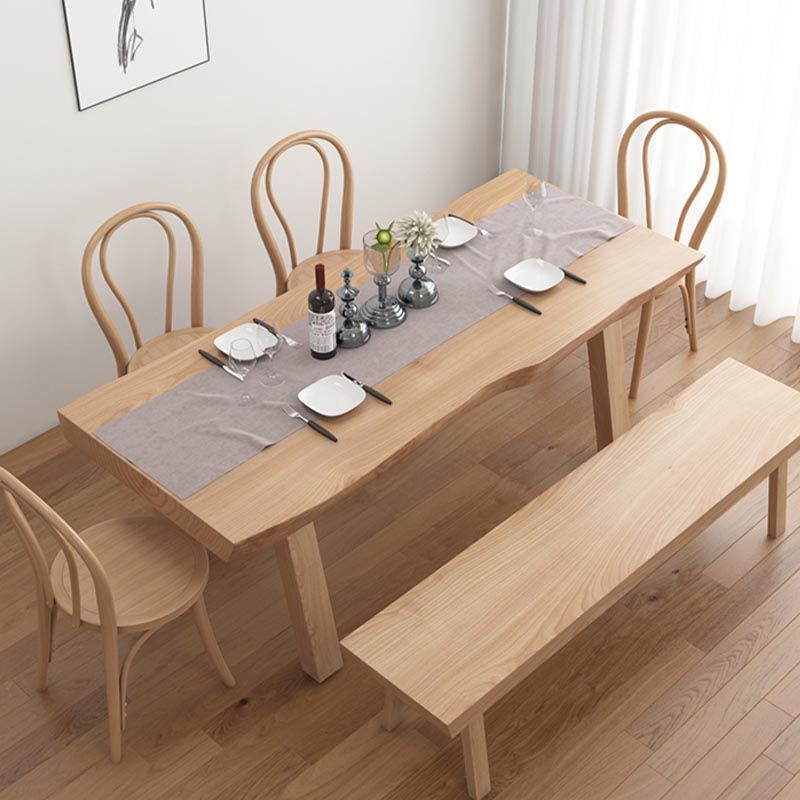 Pine Solid Wood Dinette Table Modern Natural Legs Dining Site Table