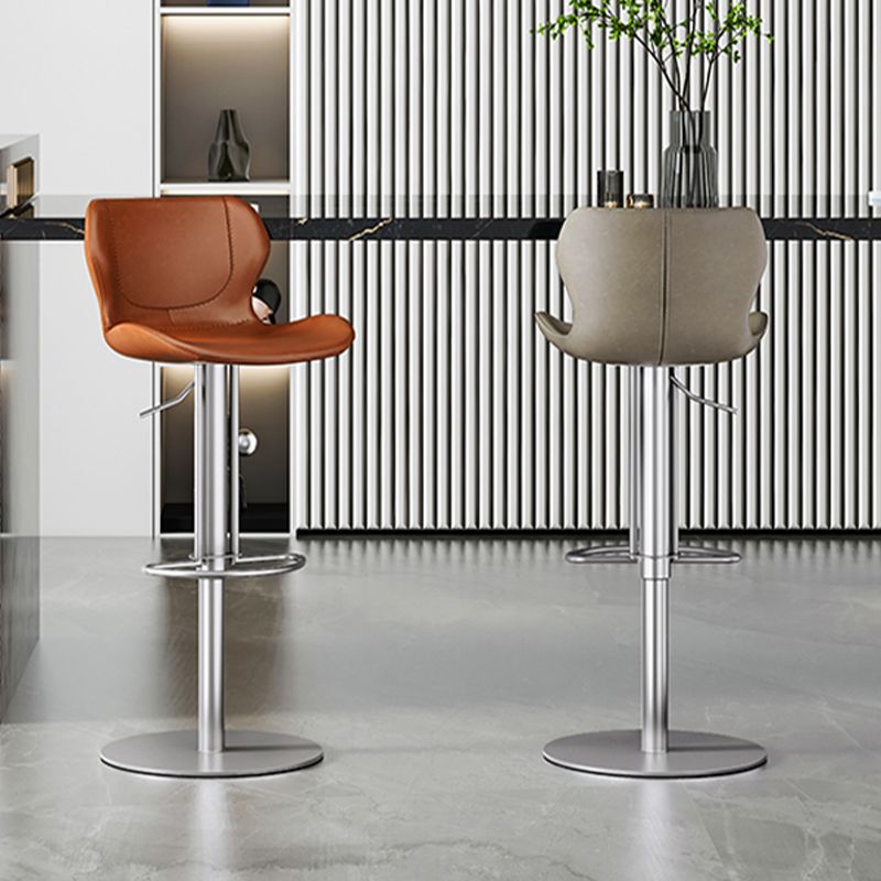 Leather Bar Stool Adjustable Low Back Counter Stool for Bristol
