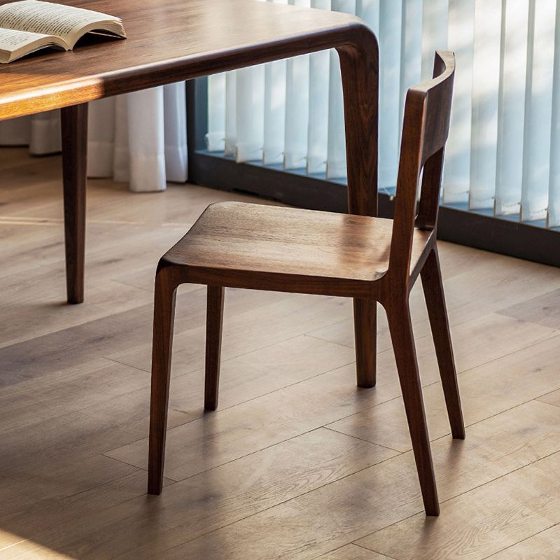 Contemporary Style Open Back Solid Wood Dining Side Chair for Home