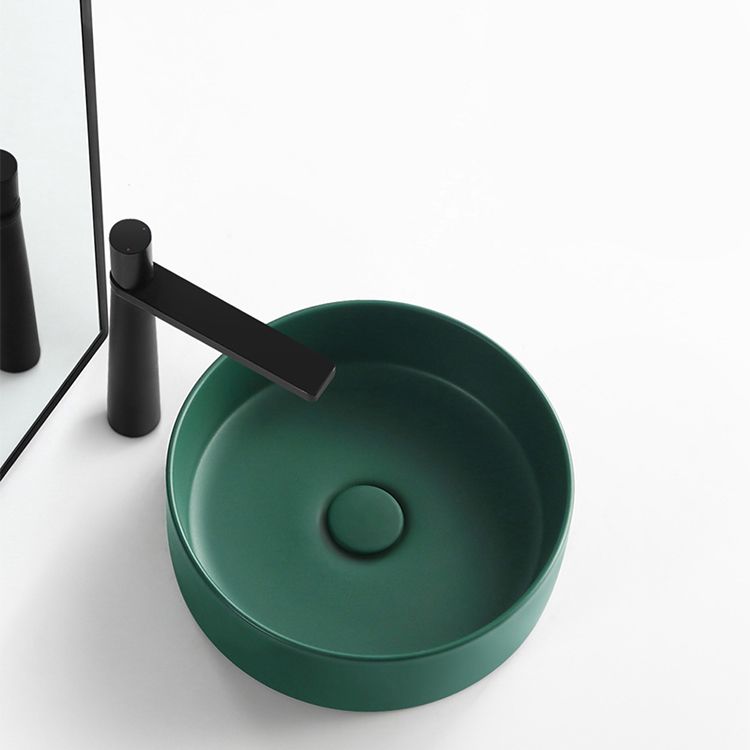 Porcelain Green and Grey Trough Bathroom Sink Modern Trough Bathroom Sink