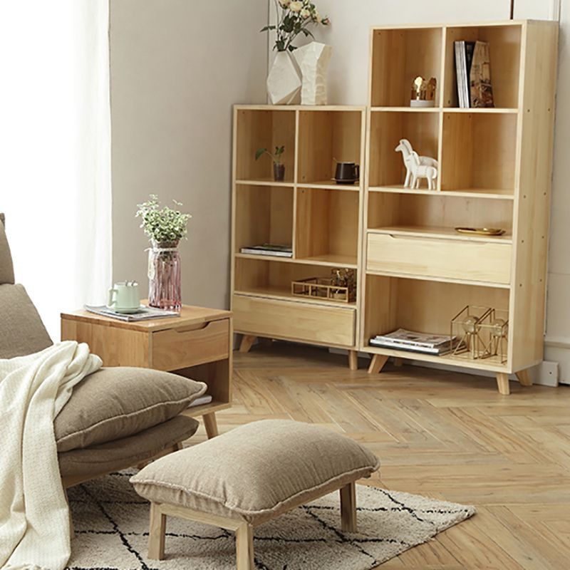 Contemporary Style Wooden Bookcase Vertical Closed Back Bookshelf
