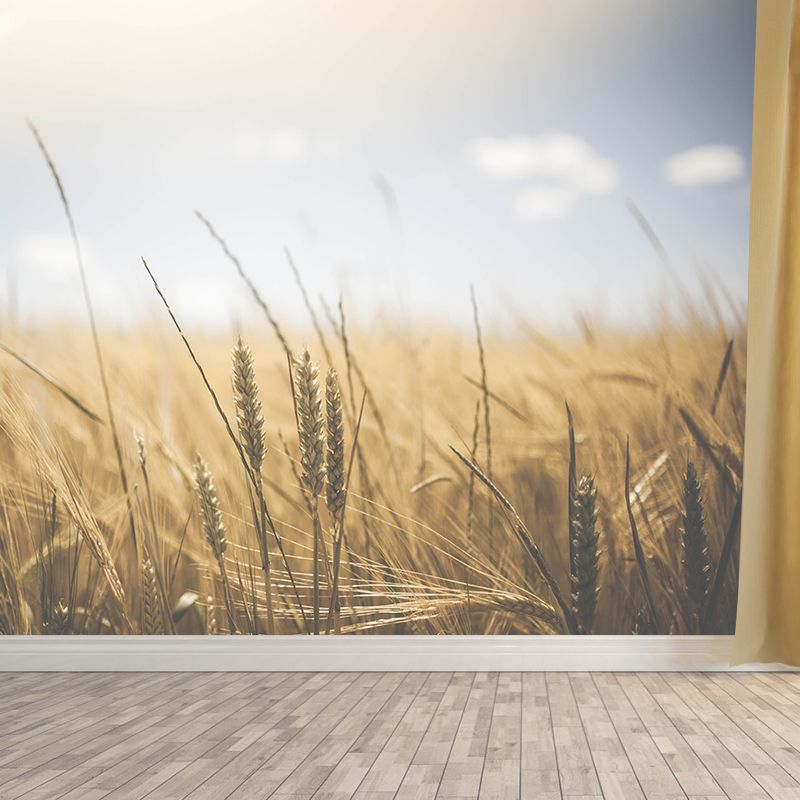 Wheat Field Resistant Mural Wallpaper Environment Friendly Sleeping Room Wall Mural