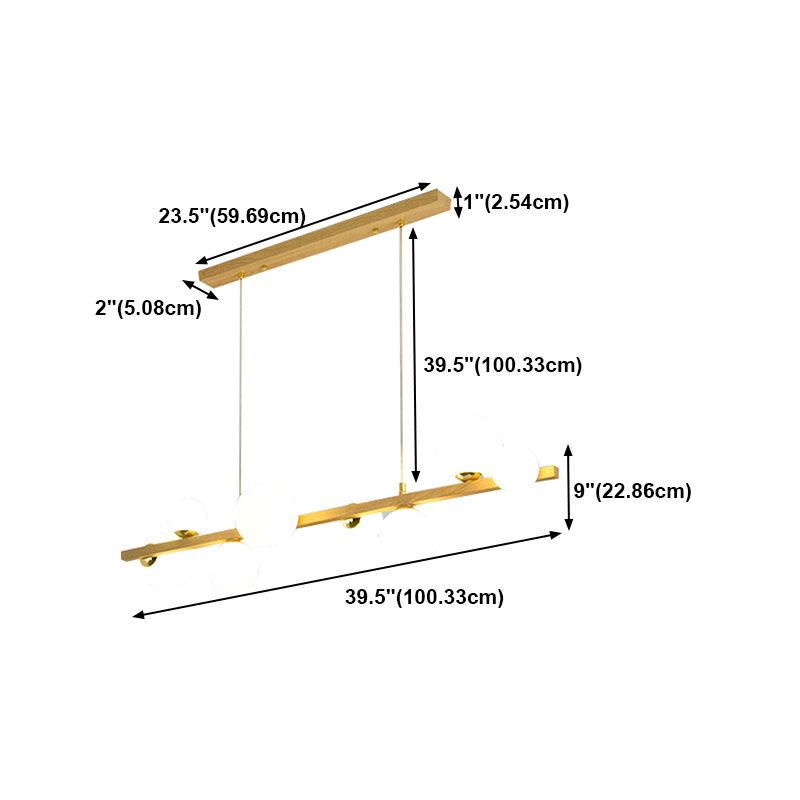 Contemporary Adjustable Length Hanging Light Globe Glass Pendant Light for Kitchen