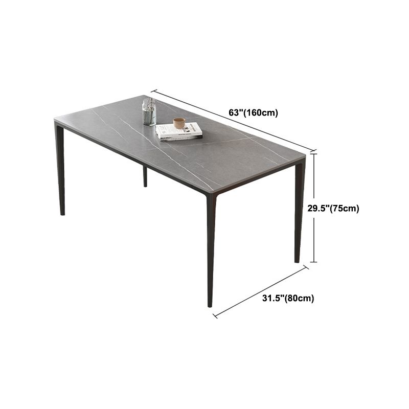 Contemporary Dining Table Set 1/4/5/7 Pcs Rectangle Dining Table with Armless Chairs