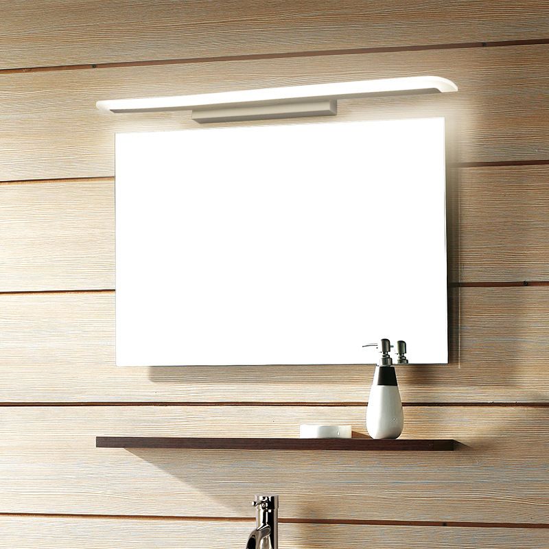 1 Light Linear Vanity Lighting Fixtures Modern Style Metal LED Mirror Lights in White