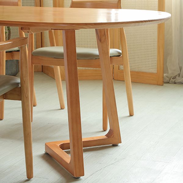 Solid Wood Dining Table Contemporary Oval Dinner Table for Home Kitchen Dinner