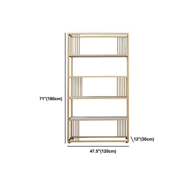 Gold Metal Shelf Bookcase Glam Open Shelf Shelves Included Bookcase Vertical