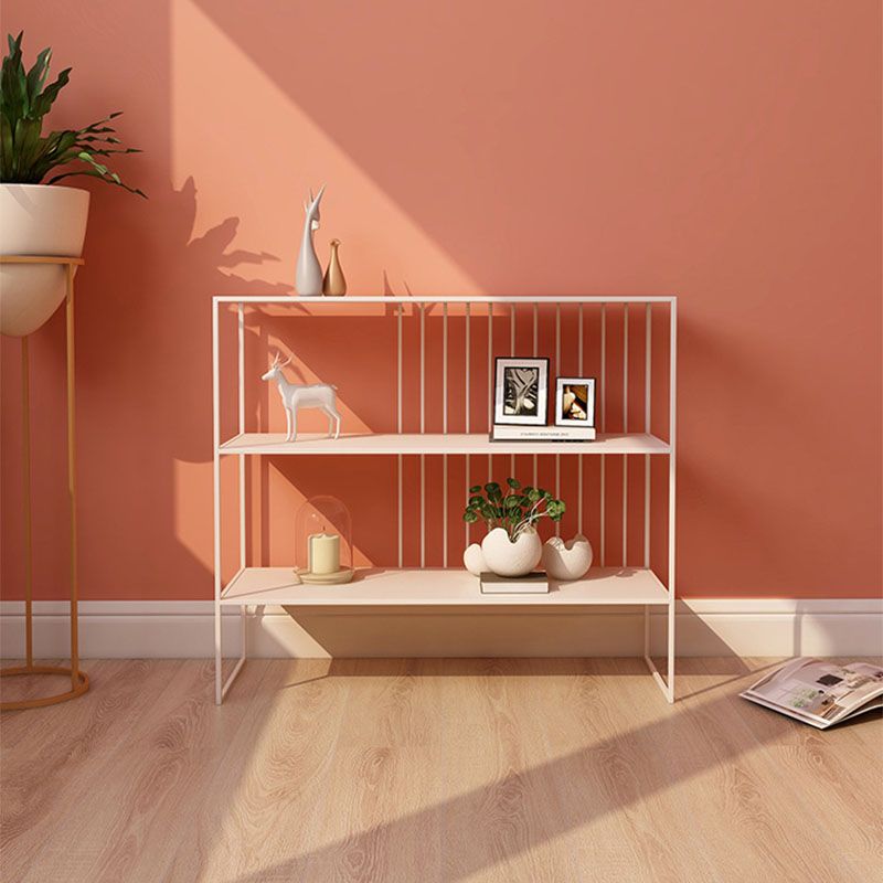 Modern Iron Open Storage Console Sofa Table Rectangle End Table with Shelves for Hall