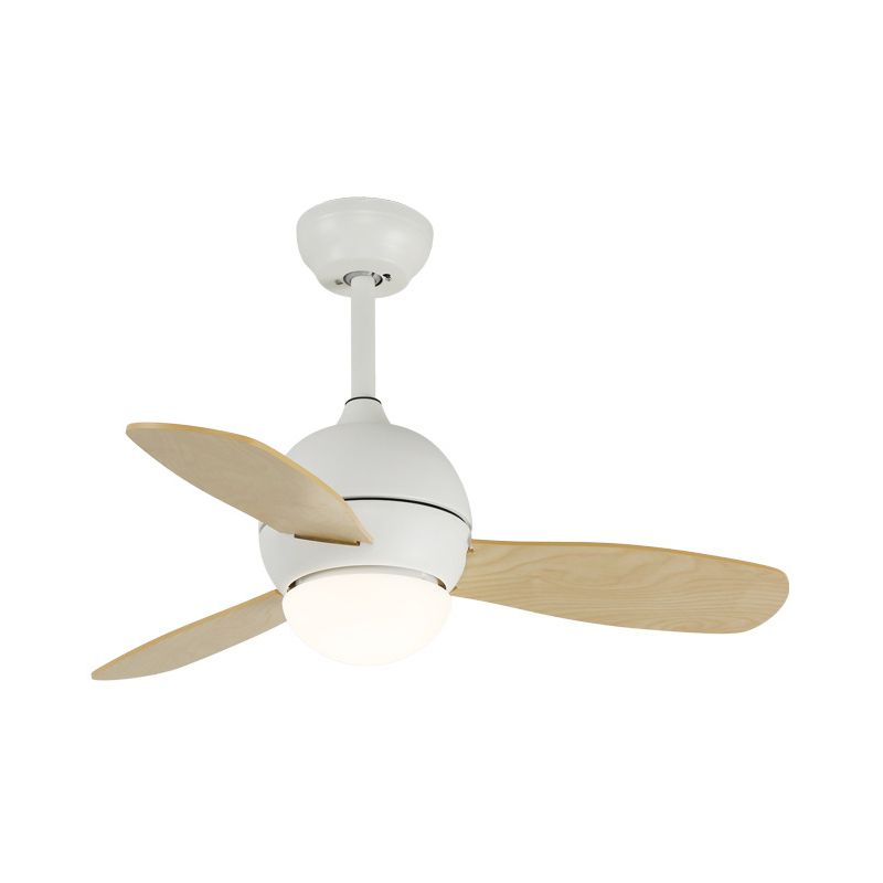 Dome Kids slaapkamer hanger ventilatorlamp metaal 36 "W LED Modern semi spoelplafondlicht in wit/geel/blauw met wand/afstandsbediening, 3 houten messen