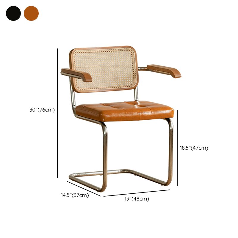 Contemporary Style Open Back Leather Upholstered Home Dining Chairs