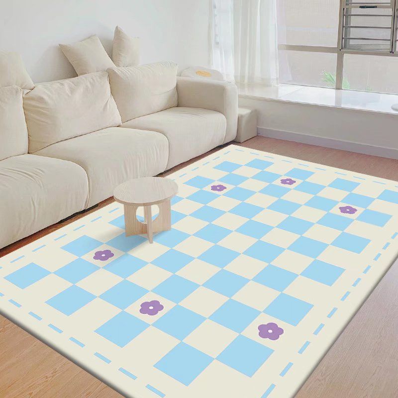 lattice Anti-Slip Backing Rug Rectangle Colorful Soft Loom Rug for Bedroom
