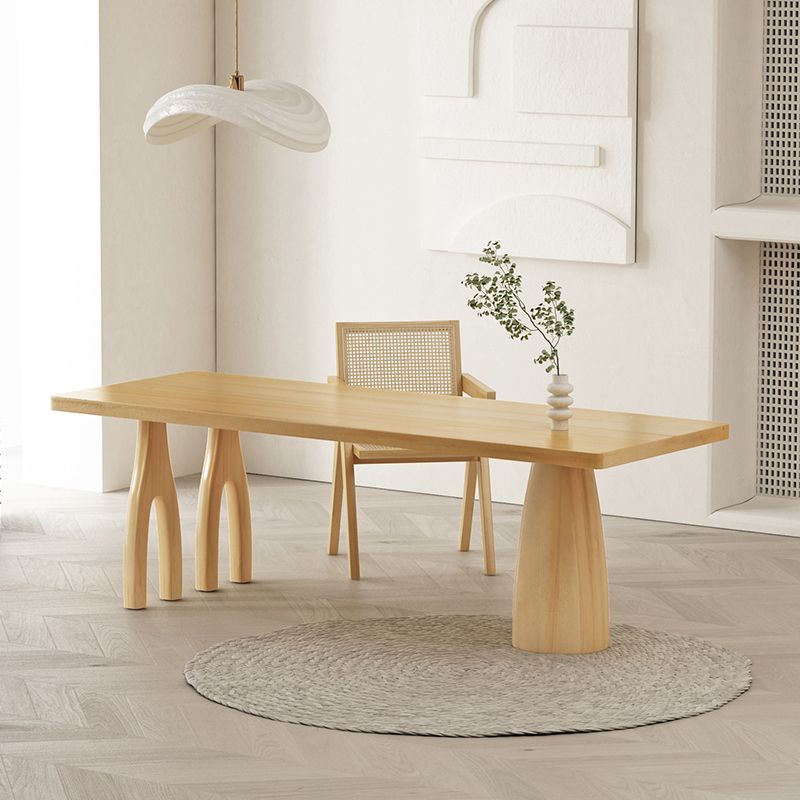 Modern 1/2/3/4/5 Pieces Rectangle Dining Set Solid Wood Dinette Table with Chairs