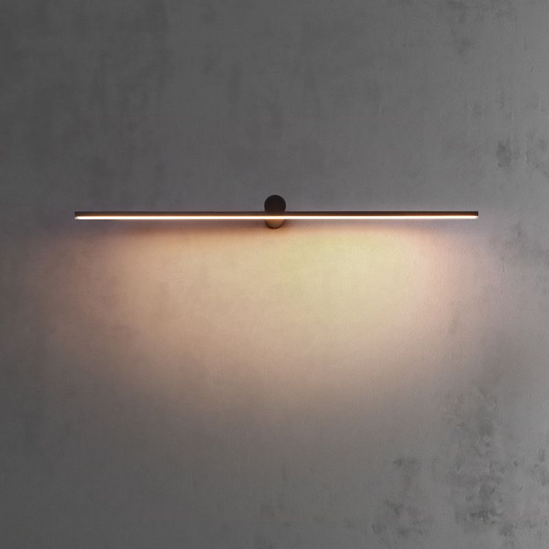Moderner minimalistischer Stil linearer LED -Badezimmer Waschtischleuchten Metall Waschtischwandleuchten im schwarzen Finish