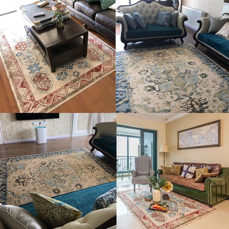 Unusual Rhombus Patterned Rug Multi-Color Moroccan Rug Polyester Pet Friendly Stain Resistant Non-Slip Carpet for Great Room