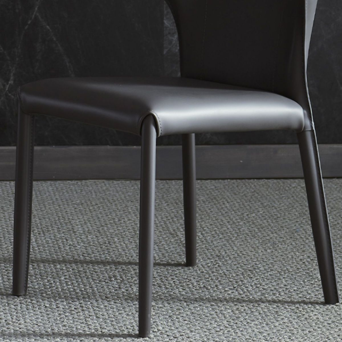 Designer Style Hotel Wingback Chair Leather Matte Finish Dining Chair