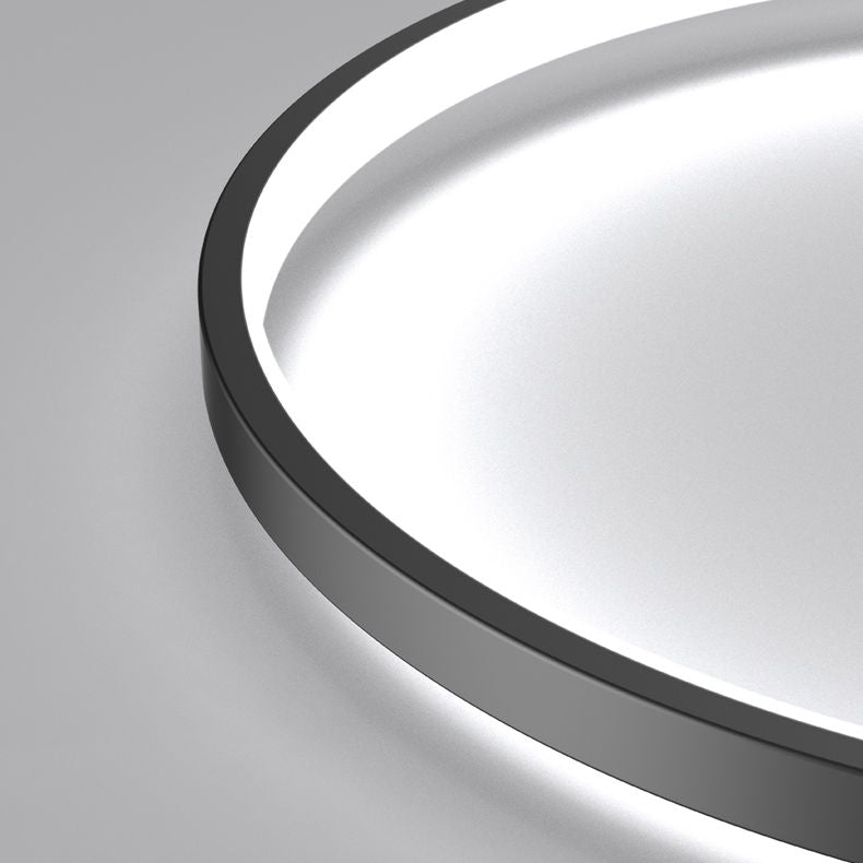 Black Metal Circulaire Flush Mount Light 3-Light LED Ceiling Light Fixture for Living Room