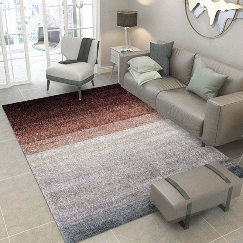 Brown Simple Rug Polyester Gradient Ramp Rug Washable Rug for Living Room