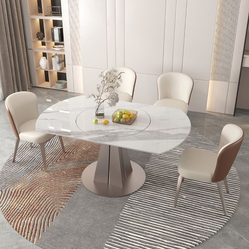 Modern Style 1/3/4/5/7/9 Pieces Dining Sintered Stone Dining Table Set with Metal Legs