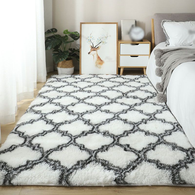 Gray Pure Color Rug Carpet Polyester Simple Carpet Anti-Split Backing Area Carpet for Living Room