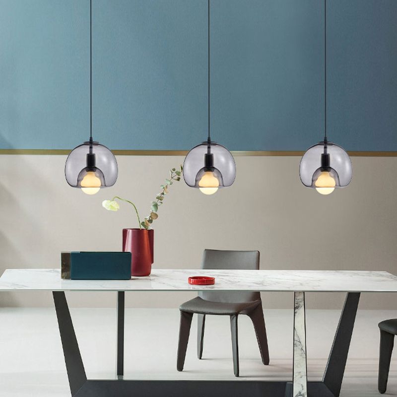 1 éclairage de verre de style moderne suspendu léger pour le salon