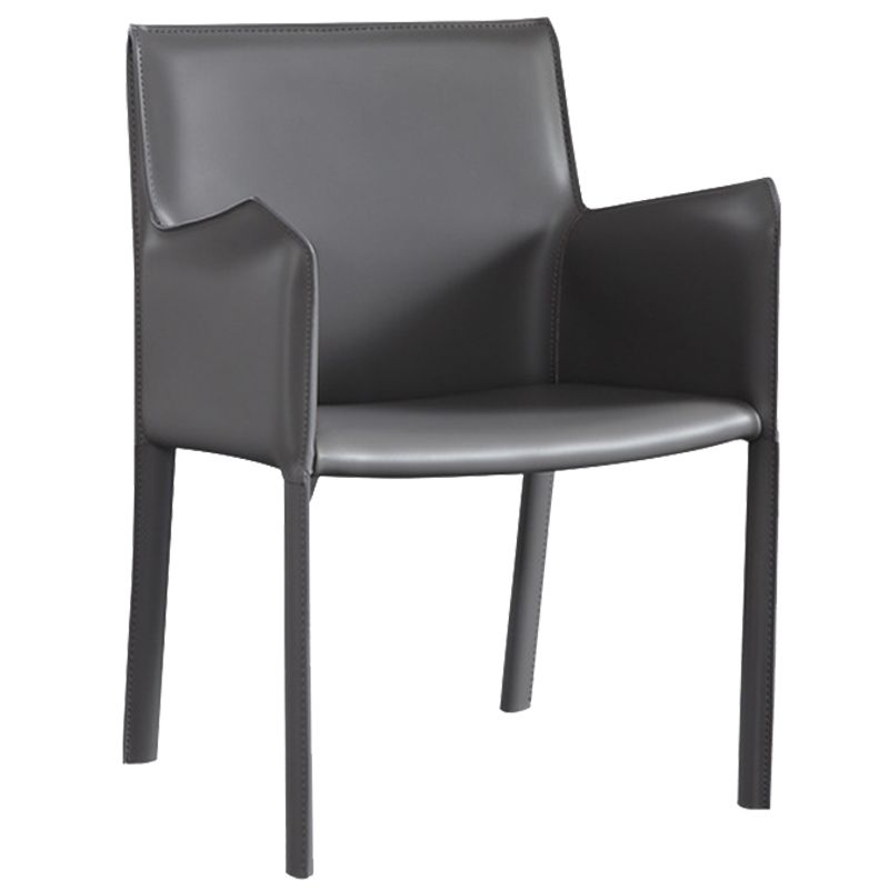 Dining Room Upholstered Arm Chair Faux Leather Parsons Chair