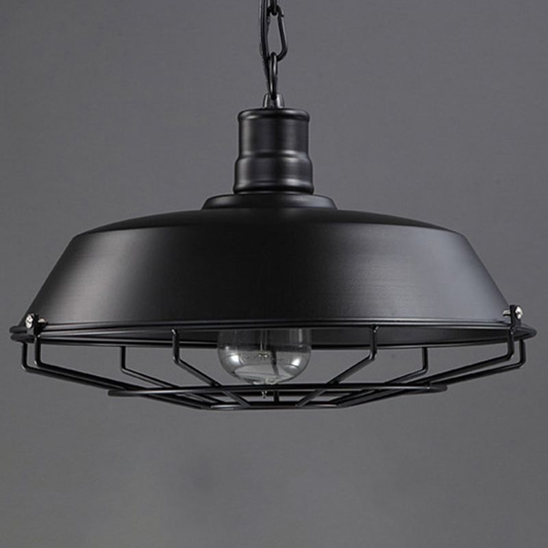 Cage 1 Light Pendant Light Fixture Industrial Metal Hanging Pendant Lights for Restaurant