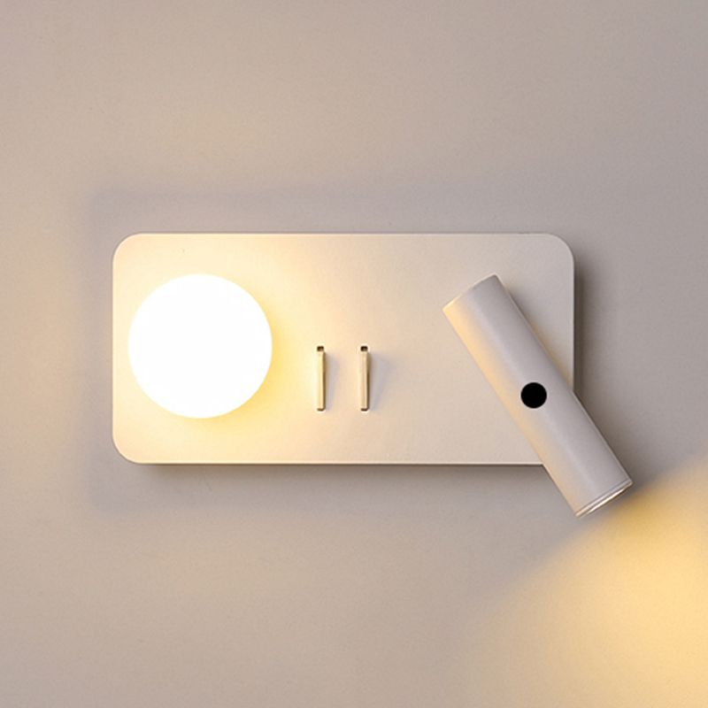 Lampada a parete in metallo moderno a parete in metallo bianco a 2 luci luci rettangolari di scarico rettangolare