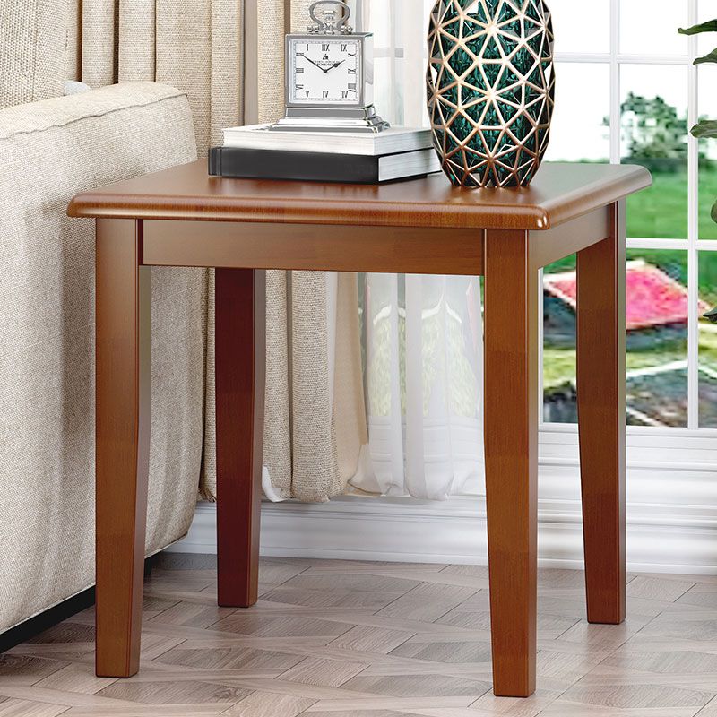 Solid Wood Square Top Side Table 23.6" Tall 4 Legs End Table