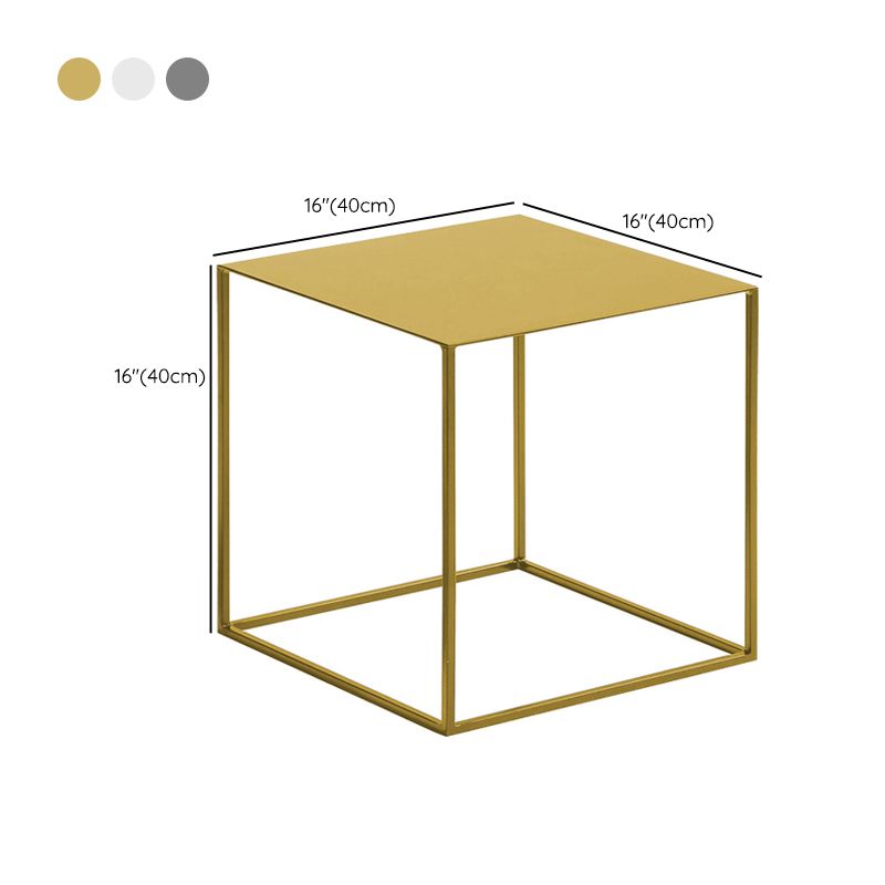 Mid-Century 15.7-inch Wide Iron End Table Frame Square Simple Side Table