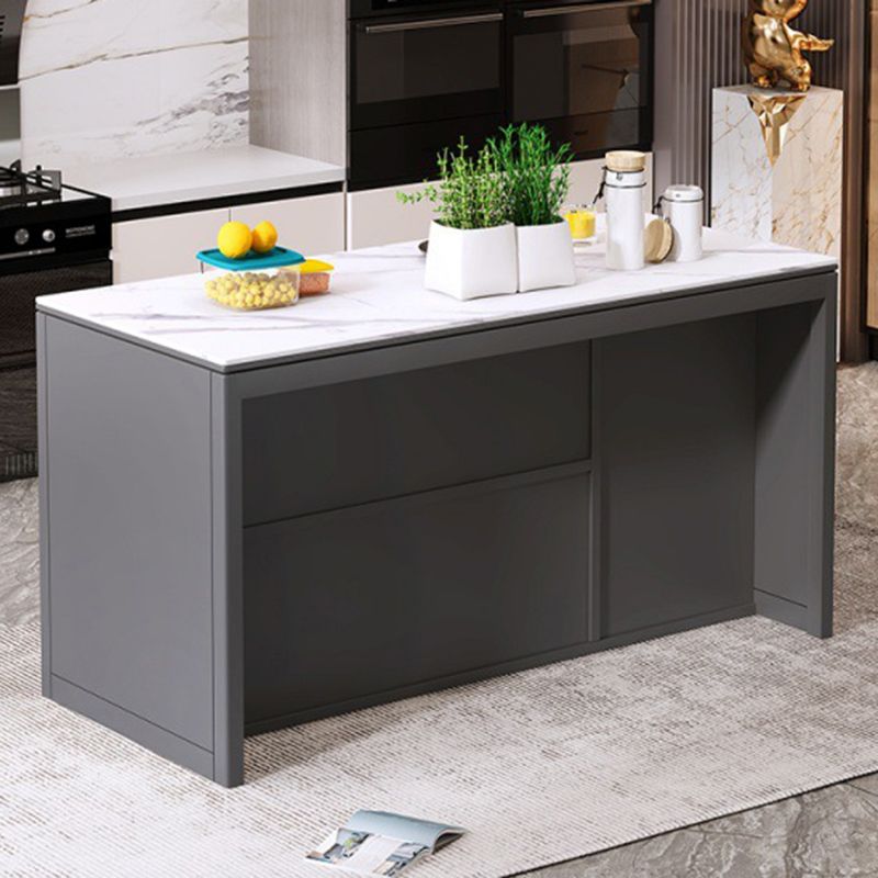 Home Dining Kitchen Island Table Modern Rectangular Kitchen Island