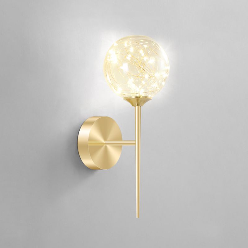 Creative Indoor Decoration Wall Light Up Light Star Wall Sconce in Pure Glass Ball Shade
