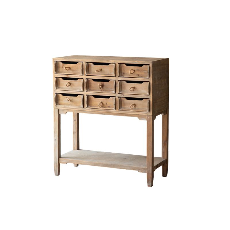 Industrial Distressed Wood Accent Cabinet in Brown with Drawers