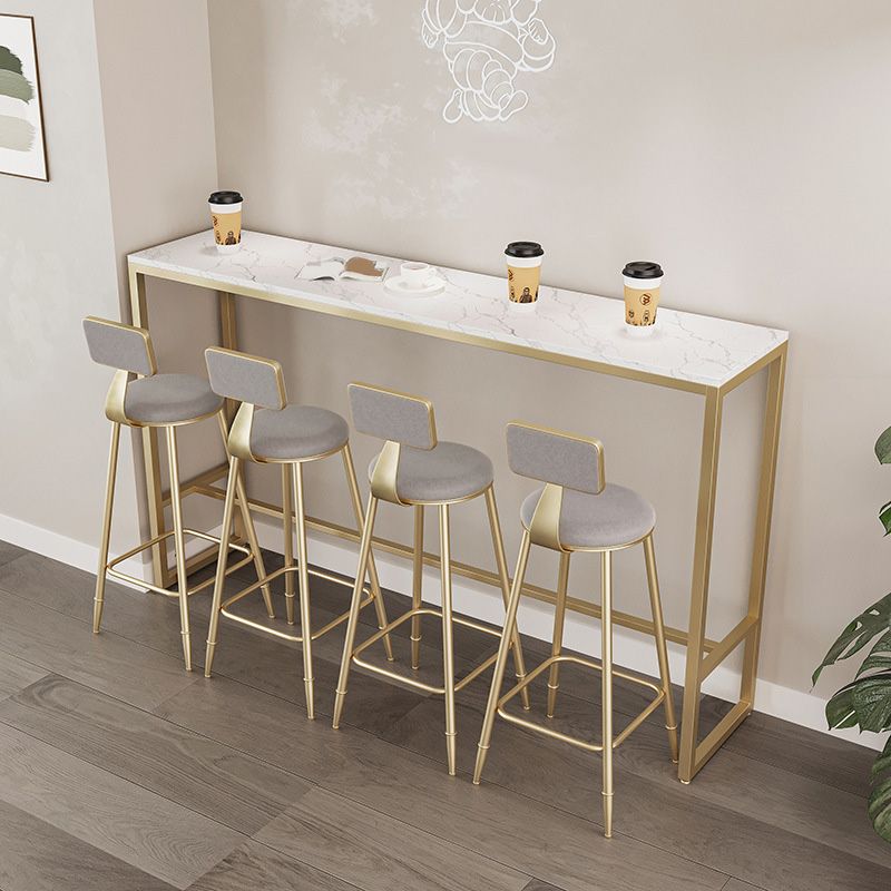 Modern Bar-height Table with Gold Base 41.3-inch Height Table Top Bar Table