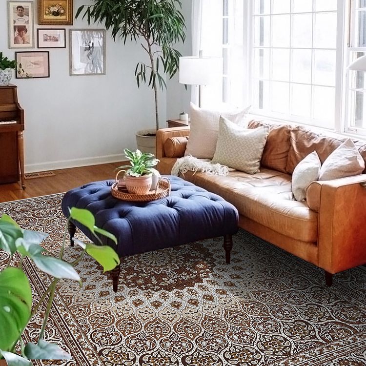 Luxus runder Druckbereich Teppich mehrfarbiger Olyester Teppich Anti-Rutsch-Rucks-Teppich für Wohnzimmer