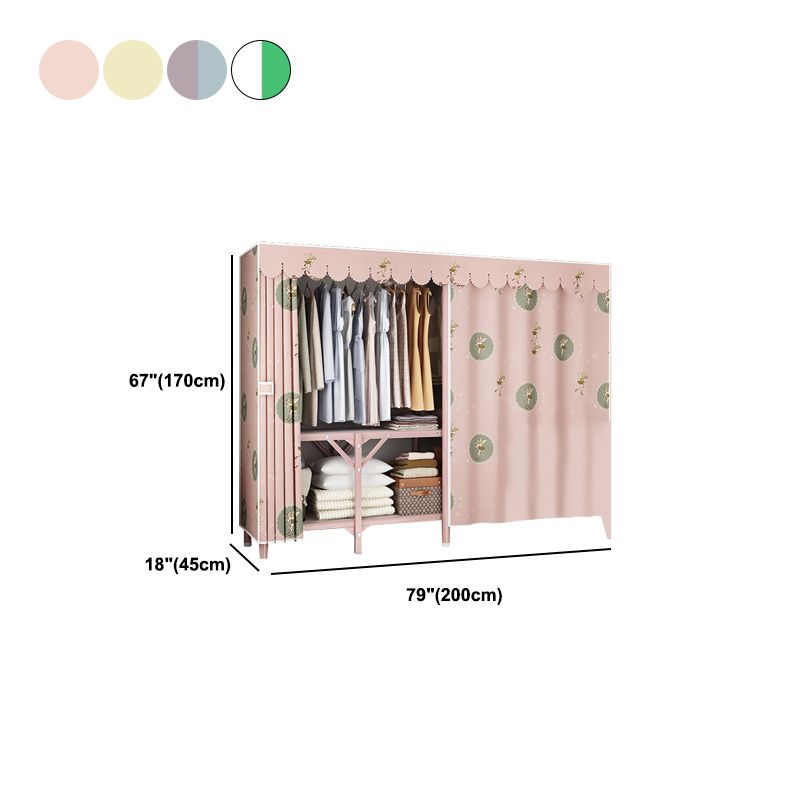 Steel Frame Folding Wardrobe Armoire Modern Style Wardrobe Cabinet for Home