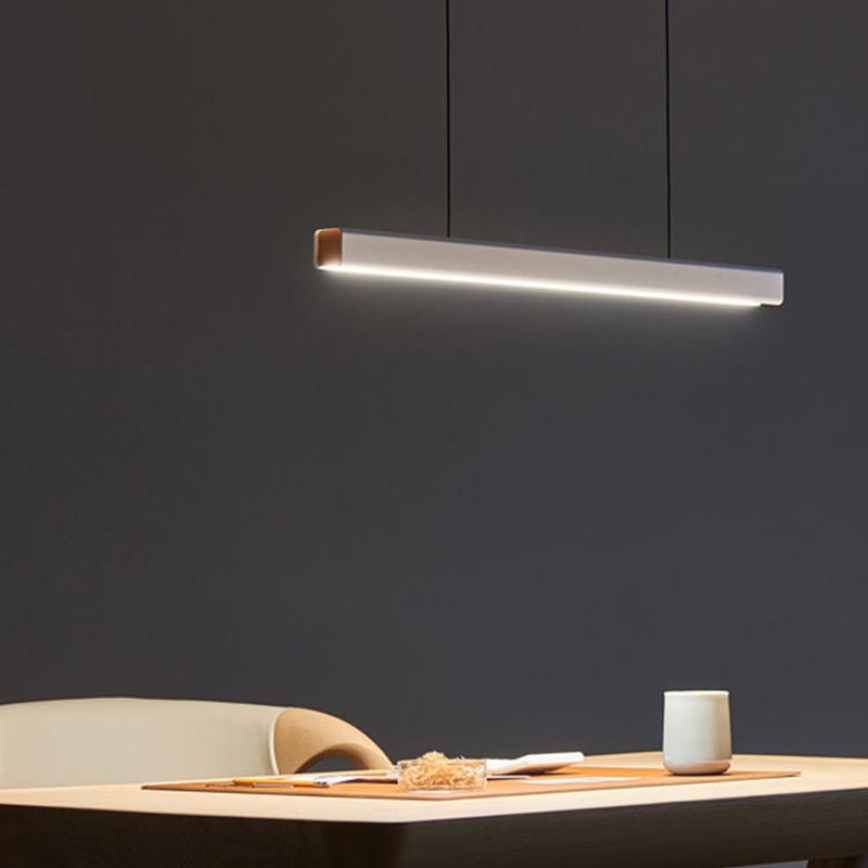 Luces de isla lineal de estilo simple lámparas colgantes de led de restaurante de 1 luces con sombra acrílica