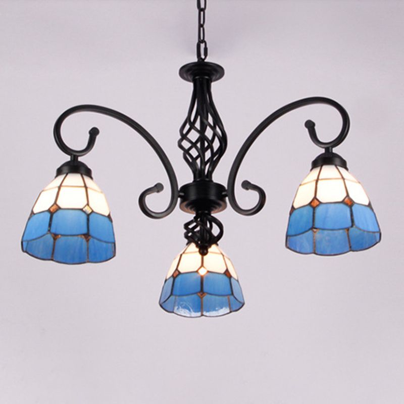 Lumo floreale vintage Luce artigianale in vetro artigianale per la sala