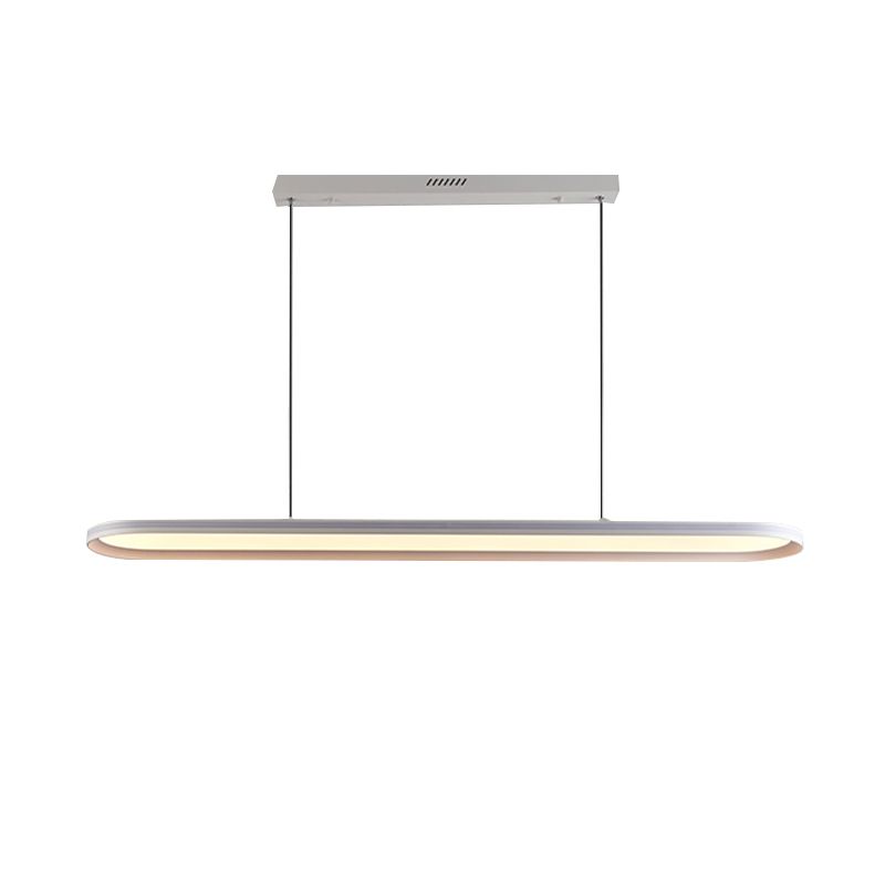 Minimalism Oval LED Hanging Pendant Lights in White for Dining Room