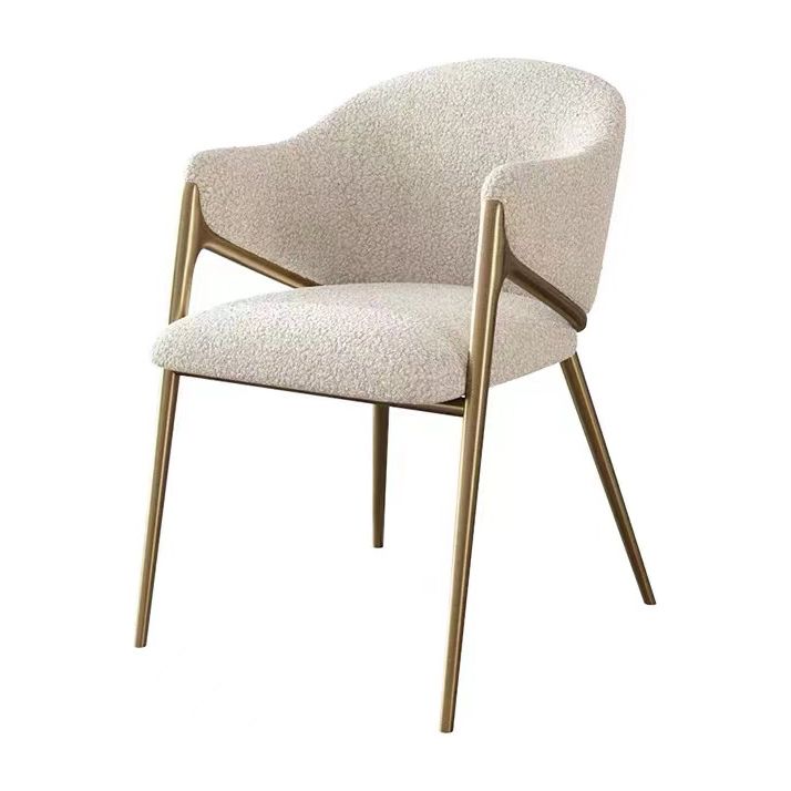 Contemporary Metal and Upholstered Dining Room Chair for Kitchen