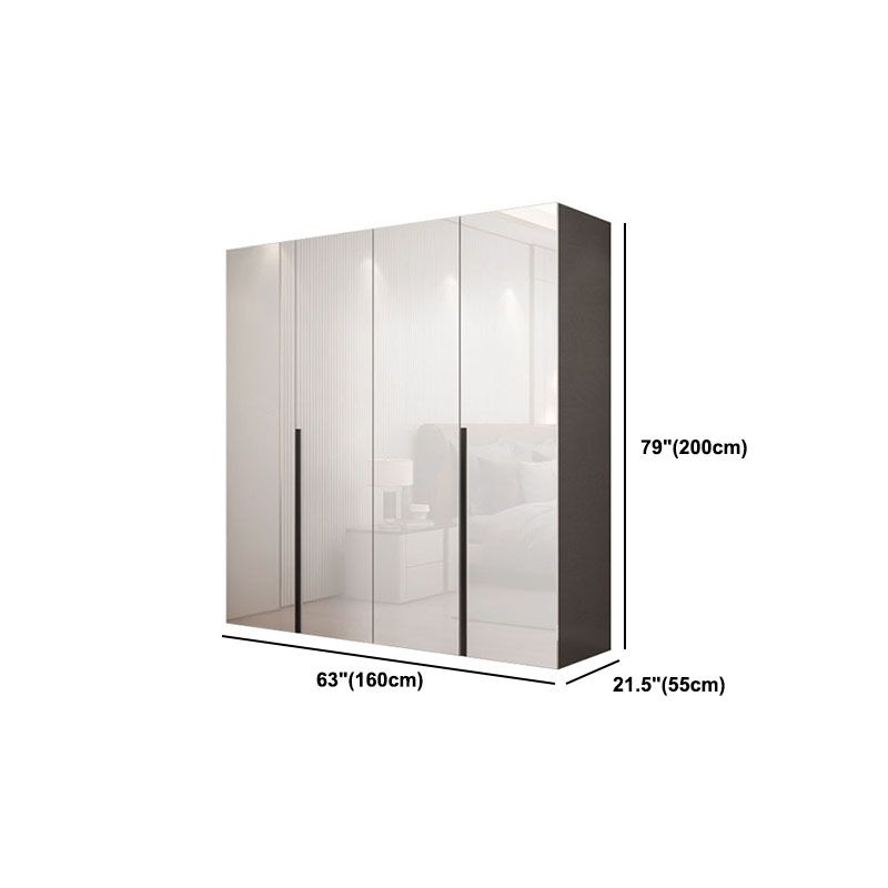 Contemporary Style Wardrobe Cabinet Wood Armoire with Door for Bedroom