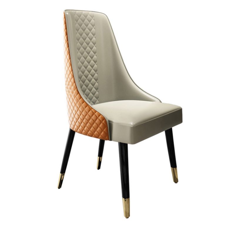 Chaises de salle à manger de style nordique glamour, chaise d'appoint en bois sans accoudoirs pour cuisine (Ensemble de 2)