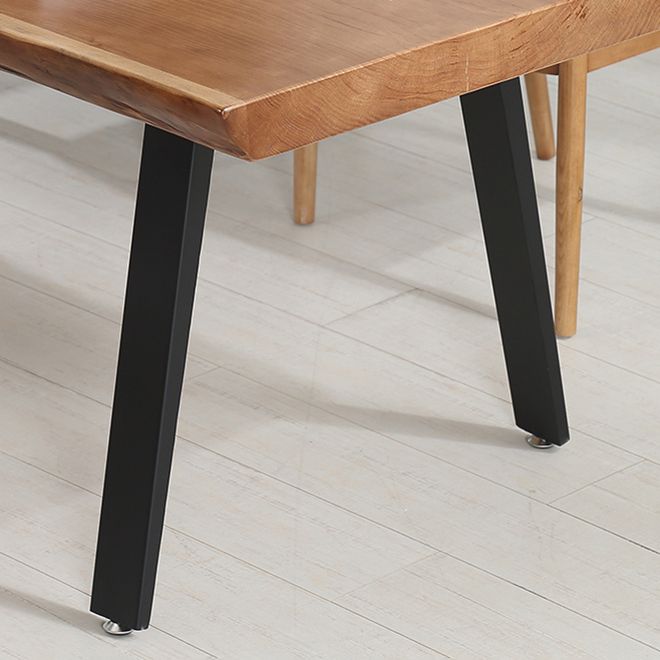 Forme rectangle 4 jambes table à manger industrielle Couleur en bois Tableau fixe de bois massif