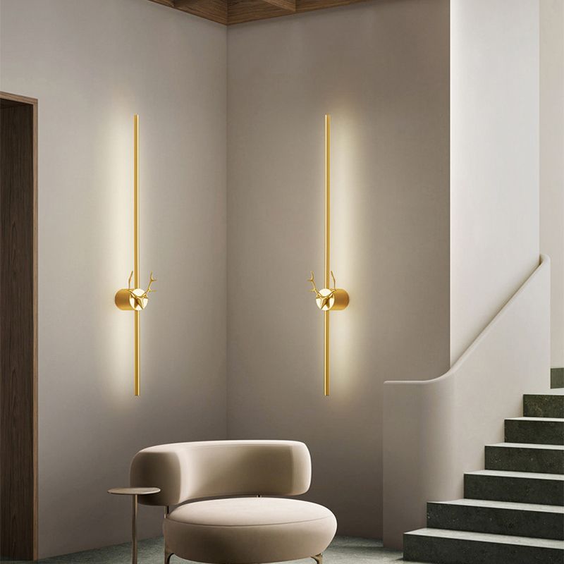 Minimalism Brass Wall Sconce Thin-Line Sconce Lighting for Living Room