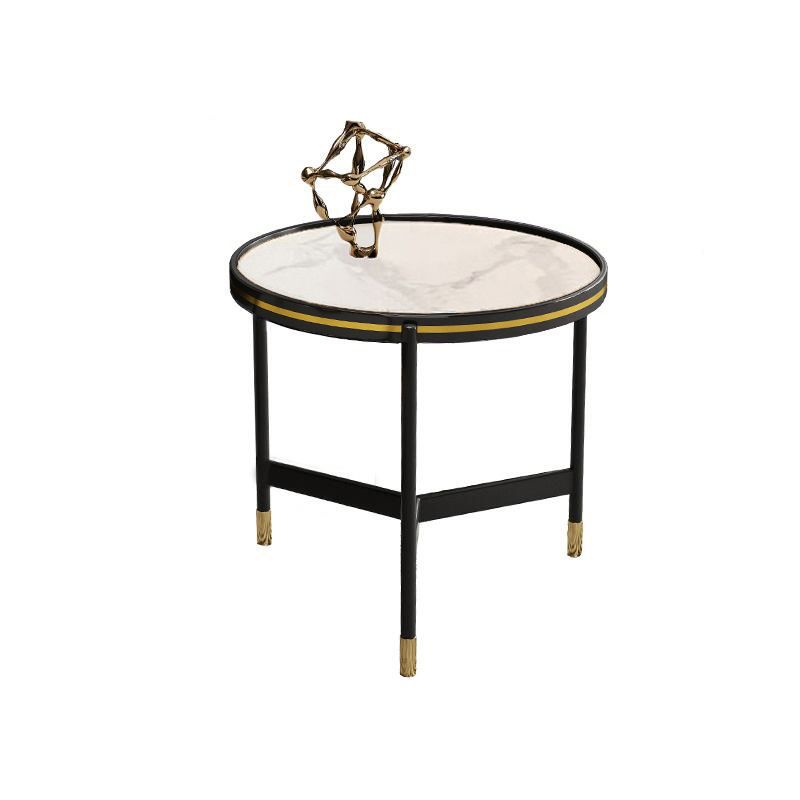 Round Slate 3 Legs Coffee Cocktail Table 2-Piece Coffee Table Set