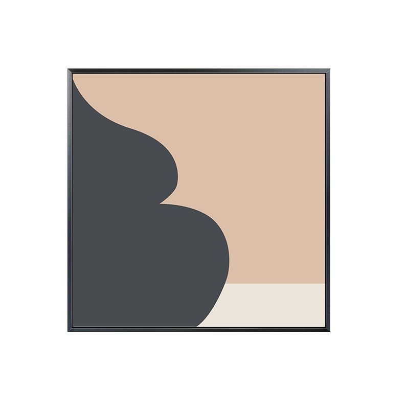 Illustration Abstract Pattern Art Nordic Style Canvas Textured Wall Print in Orange