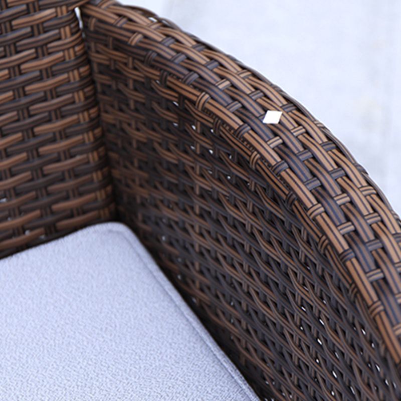 Tropical Brown Patio Dining Chair with Arm Outdoors Dining Chairs