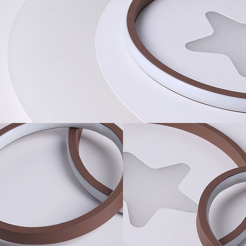 White Circles Flush Mount Lighting with Star Contemporary Led Indoor Flush Lamp in Warm/White, 16.5"/20.5"/24.5"/31" W