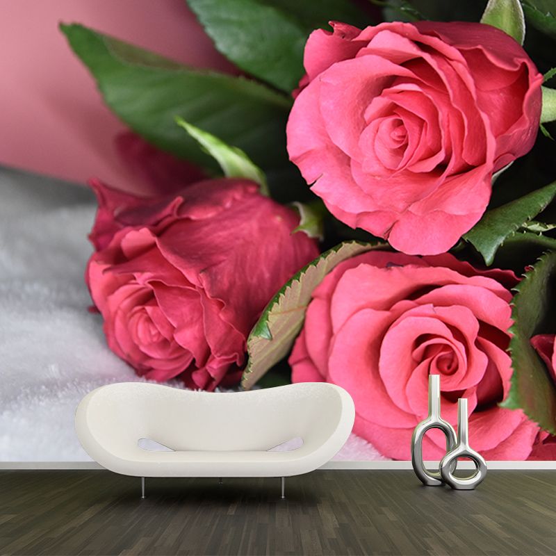 Flowering Rose Mural Eco-friendly Modern Style Wall Art for Home Decor