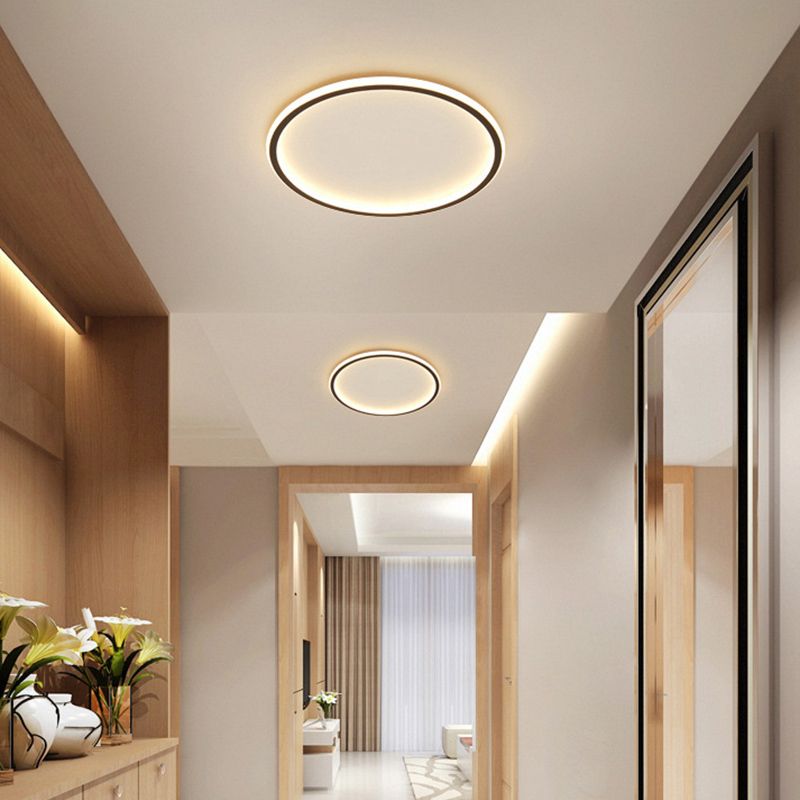 Geometrische Metall-Unterputz-Deckenleuchte, moderne LED-Unterputz-Beleuchtung in Schwarz