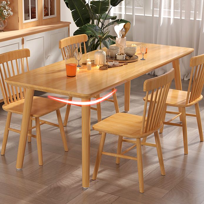 Pine Solid Wood Dining Table Rectangle Dining Table with Natural Finish Legs
